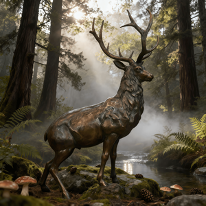 تمثال غزال برونزي بحجم طبيعي مخصص للديكور الخارجي، منحوتة كلب صيد الغزلان للحدائق، تصميم عصري من ماركة JZ - Product Image 6