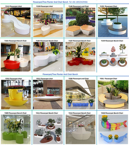 ม้านั่งปลูกต้นไม้แบบ FRP ทนทาน ออกแบบตามสั่ง สำหรับศูนย์การค้า ฟู้ดคอร์ท และที่นั่งกลางแจ้ง - Product Image 4