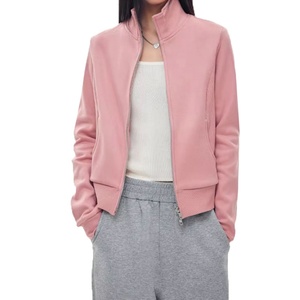 Chaqueta Deportiva Casual Personalizada para Mujer, 100% Algodón, Forro Polar Transpirable, Estampada, Ecológica, con Cuello Alto para Otoño - Product Image 2