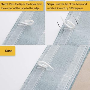 Ruban de <span class=keywords><strong>rideau</strong></span> à plis transparents et crochets en plastique <span class=keywords><strong>pour</strong></span> suspendre les rideaux - Product Image 6