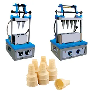 Double headed ice cream cone machine press type egg tray machine