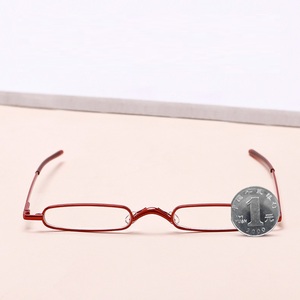 Slim <strong>Mini</strong> Pocket <strong>Reading</strong> <strong>Glasses</strong> with Case Spring Hinges Metal Frame for Mens/Womens 1.0 1.5 2.0 2.5 3.0 4.0 <strong>Reading</strong> Power - Product Image 3