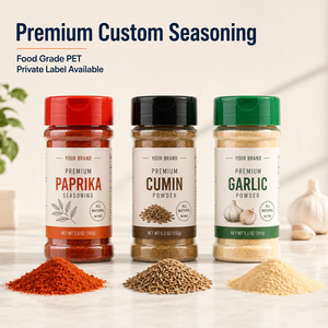 Poudre d'assaisonnement pour <span class=keywords><strong>kebab</strong></span>, shaker à épices en PET, fournisseur OEM personnalisé - Product Image 1