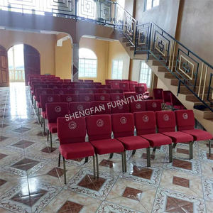 Sillas de <span class=keywords><strong>Teatro</strong></span> Modernas Apilables y Encajables con Cojín Suave de Tela, Muebles de Iglesia Personalizados al por Mayor - Product Image 2