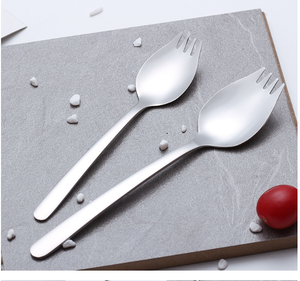 DFU188 Meilleure vente Cuillère-fourchette intégrée en acier inoxydable 304 pour salade et fruits, couverts de service, couverts de table occidentaux pour hôtels - Product Image 6