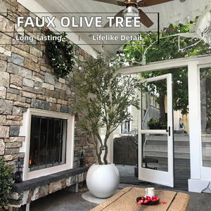 Árbol de Olivo Artificial LONGSTAR Realista y Duradero de 120-210 cm, en Maceta de Plástico, para Interiores/Exteriores, Aspecto Natural, Alta Simulación, Planta Artificial - Product Image 2