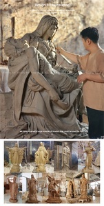 YOUFINE Statue de Jésus en Bronze, Corpus du Sacré-Cœur de Jésus, Sculpture de Christ Dorée grandeur nature pour la décoration des Églises et des Cathédrales - Product Image 3