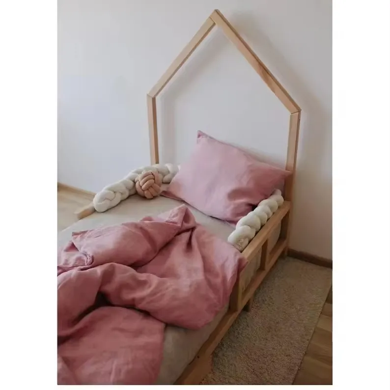 Mobiliário de quarto infantil moderno personalizado de alta qualidade, cama de madeira maciça para criança