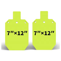 Cible carrée jaune suspendue en acier peint 7*12 pouces pour entraînement de tir, accessoire tactique pour activités de tir en extérieur