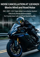 Intercom pour casque de moto avec fonction de communication de groupe, casque sans fil 5.3 à double puce pour la communication multi-pilotes en tour