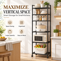 Étagère de rangement sur pied minimaliste blanche moderne tendance, chariot métallique pour salle de bain et cuisine