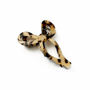 Pinza de Pelo con Diseño de Concha de Tortuga y Estampado de Leopardo, Acetato Unisex, Color Personalizable, Elegante, Forma de Lazo, Diseño Hueco, Venta al por Mayor - Product Image 1
