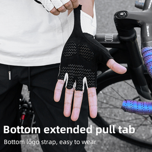 <span class=keywords><strong>Guantes</strong></span> de bicicleta para hombres y mujeres con almohadilla antideslizante que absorbe los golpes, <span class=keywords><strong>guantes</strong></span> de <span class=keywords><strong>Ciclismo</strong></span> de medio Dedo de peso ligero - Product Image 4