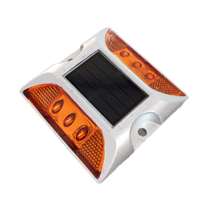 Marcadores de camino de perno solar de aleación de aluminio Marcadores de luz LED de camino de cubierta de muelle ámbar <span class=keywords><strong>Reflector</strong></span> blanco IP68 PC de plástico - Product Image 1