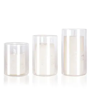 Nến Thủy Tinh Hình Trụ Thẳng Phổ Biến Từ Sàn Đến Sàn Nến Thơm Chịu Nhiệt Cao Borosilicate Giá Đỡ Nến Thủy Tinh Trong Suốt