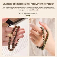 Gelang Manik Kayu Cendana Hijau Alami Unisex-Gaya Hutan Ramah Pelajar Sentuhan Lembut Halus Tasbih Doa Buddha