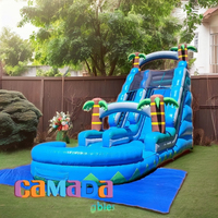 Glissière d'eau gonflable commerciale en PVC pour la maison ou l'école Maison de rebond amusante en plein air pour la fête des enfants Glissière de piscine d'usine bon marché