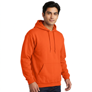 Classic Fit Men's Hoodies <b>Sweatshirts</b> Breathable Heavy Blend Cotton Fleece Various Colors Orange Winter 3D Embroidered - Product Image 1