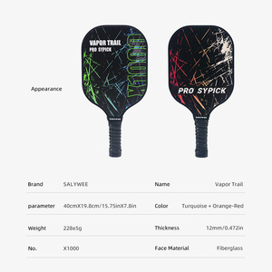 Paleta de Pickleball Profesional SALYWEE - <span class=keywords><strong>X1000</strong></span>, Fibra de Vidrio Resistente, Evita la Descamación de la Pintura, Diseño Negro y Verde Neón, Núcleo de Panal de PP - Product Image 6