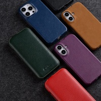Melkco étui en cuir véritable, housse de téléphone à rabat pour iPhone 16 Pro 16 Pro Max A-1012