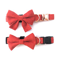 Collier à nœud papillon en velours côtelé pour chats et chiens, accessoires pour animaux de compagnie, collier à nœud papillon personnalisé et mignon pour animaux de compagnie