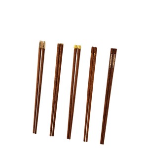 Chicken Wing Wood Chopsticks Round Solid Wood Unpainted Heat Resistant One Per Person Home Use Ideal Lucky Cat Design Mixed - Product Image 4