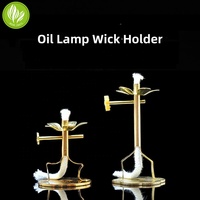 Petit bougeoir bouddhiste doré en métal, support de mèche réglable, lampe à huile, non toxique, écologique, haute qualité, motif floral