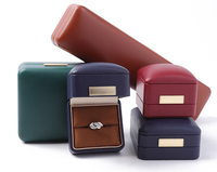 Coffret à bijoux pour homme, emballage de bijoux bordeaux avec logo, coffret cadeau pour collier, bracelet, chaîne