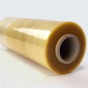 Pelicula adhesiva de PVC de 12mic para envoltura de alimentos, Rollo enorme de pelicula adhesiva de PVC de calidad alimentaria