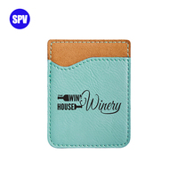PULSEN Dompet Penyimpan Kartu Ponsel Kulit, Dudukan Kartu Ponsel Kulit Desainer Universal Leatherette