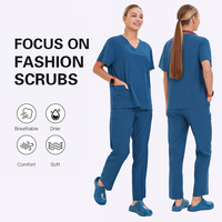 Ensembles d'uniformes médicaux à jambe droite extensibles dans les quatre sens pour femmes, uniformes de salon de beauté, esthéticiennes, cliniques dentaires, médecins, infirmières