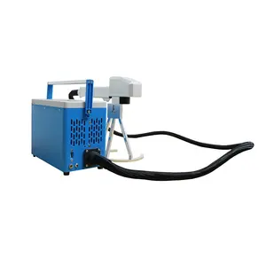 Mesin ukir Laser portabel, 20W 30W 50W plug-in mesin tanda Laser serat Mini genggam untuk logam