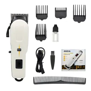 Cortadora de pelo eléctrica Rozia con pantalla LED roja, maquinillas de cortar pelo profesional, maquina de pelo para hombre