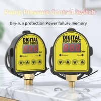 Pressostat de pompe à eau avec affichage numérique, commande automatique marche/arrêt et réglage HI/LO, connecteur fileté en laiton