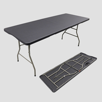 Table pliante rectangulaire en plastique blanche non pliante de 6 pieds en gros Table d'événements de jardin à manger légère et portable pour hôtels