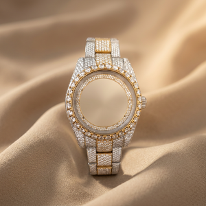 Reloj Mecánico de Lujo para Hombre en Oro Amarillo con Incrustaciones de Moissanita VVS, Analógico, de Acero Inoxidable y Cristal, Directo del Proveedor Indio - Product Image 1