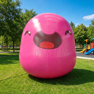 Mascotte gonflable géante rose WINSUN avec visage souriant, personnage gonflable en PVC mignon pour les festivals, les événements et la décoration extérieure - Product Image 4