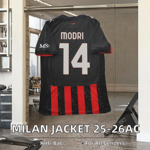 เสื้อเจอร์ซีย์สไตล์ผู้เล่นคลับมิลาน25/26เสื้อคอวีแขนสั้นทำจากโพลีเอสเตอร์100% หมายเลขทีมชายหญิงต่อต้านแบคทีเรียชื่อผู้เล่นทั้งหมด - Product Image 3