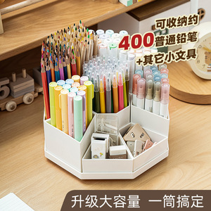 Pen Holder Plastic Storage Box Square Multi Compartment Desk Organizer For Office Stationery - Product Image 4