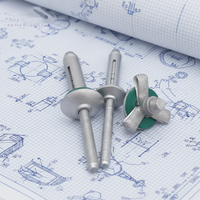 Rivets aveugles pliables en alliage d'aluminium, type lanterne, étanches, avec rondelle, rivets aveugles à trois plis avec joint en caoutchouc, rivets POP