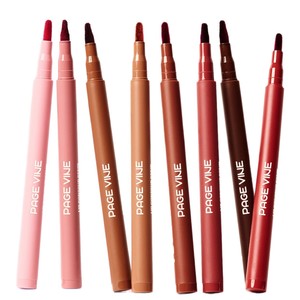 PAGE VINE Vegan Mineral <b>Lip</b> Contour <b>Stain</b> & Liner Pen High Pigmentation Natural Nude Brown <b>Red</b> Baby Pink Makeup - Product Image 5