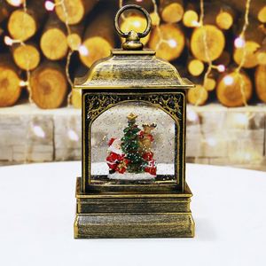 1L Plastic Warm White LED <b>Battery</b> Operated Christmas Snow Globe Swirling Glitter Water Lantern Vintage Decor - Product Image 3