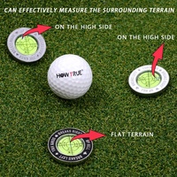 COMMENT VÉRITABLE Marqueur de balle de golf Accessoires de golf Niveau à bulle de style jeton de poker avec aide à la lecture verte de haute précision