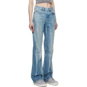 Pantalones Vaqueros Anchos Azules para Hombre, Estilo Cinco Bolsillos, Denim Sin Elasticidad, Jeans para Mujer - Product Image 3