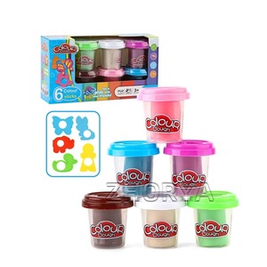 Zhorya 6 Colors Modeling <b>Dough</b> Set Non-Toxic Soft Clay Kids DIY Craft Educational Toy Shape <b>Cutter</b> Molds Kit - Product Image 1