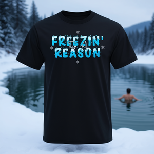 Camiseta Freezin Reason, Ropa Promocional para Eventos de Natación en Agua Helada - Product Image 1