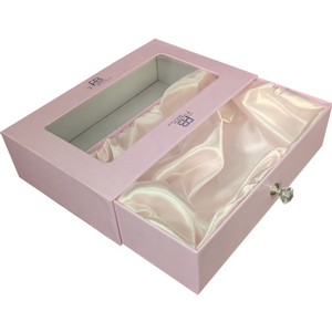 Custom Weave Hair Gift Storage Box with Ribbon Closure Hair Bundles Packaging Box Extension Bags with Satin for Wig Accessories