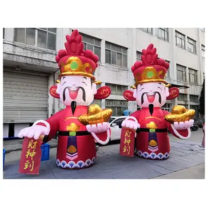 Dio della fortuna gonfiabile con lingotto d'oro dio gonfiabile della ricchezza per la celebrazione del Festival di capodanno cinese