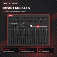 Ensemble d'outils de mécanicien 203 pièces avec 5 plateaux en mousse EVA, clés à douille, douilles à chocs, pinces, tournevis, outils de réparation automobile pour armoire à outils