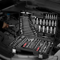 216 pièces noir Portable clé à molette ensemble Cr-V plastique acier manuel réparation de voiture outils à main jeu de douilles
